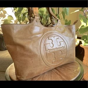 Tory Burch Bombe Burch Tote with brown leather Limited Edition